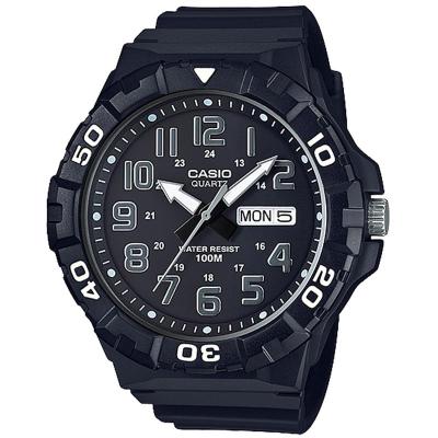 CASIO 男士石英手表防水100米商务休闲多功能圆形表盘
