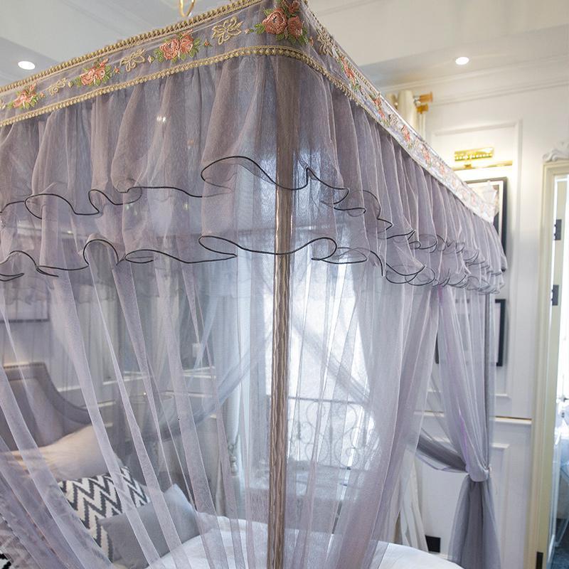 家柏饰(CORATED)蚊帐廷公主风支架卧室家用1.8m床幔欧式1.5米落地加密加厚纹帐