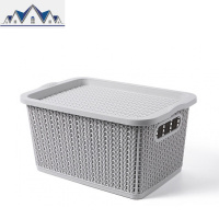 仿藤编织收纳筐洗澡筐晾衣有盖储物盒衣物零食儿童玩具杂物整理箱 三维工匠