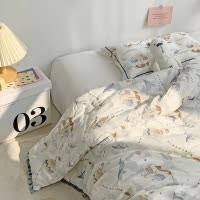 秋冬儿童竹棉春秋被宝宝卡通小熊小被子幼儿园加厚午睡冬被