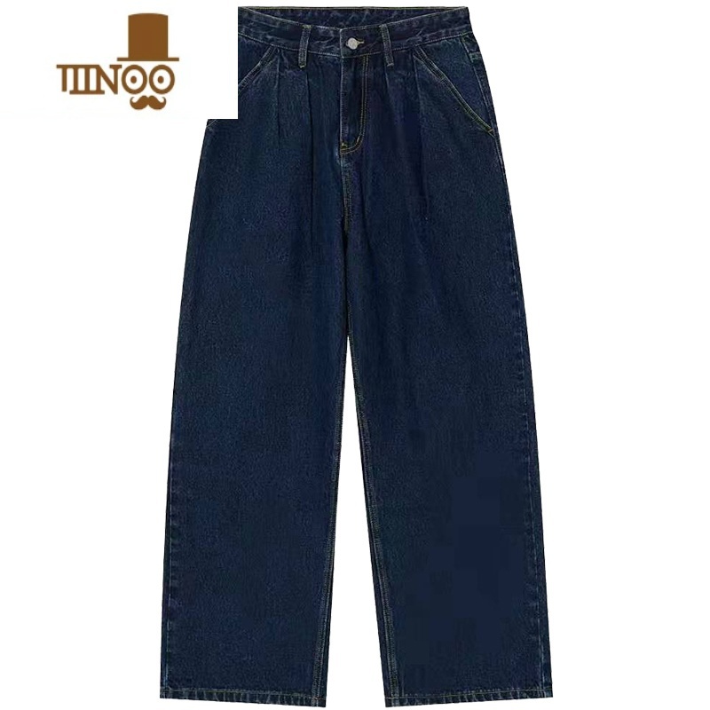 YANXU你初恋老王 休闲牛仔裤男长裤2022年夏季新款潮牌宽松直筒阔腿裤