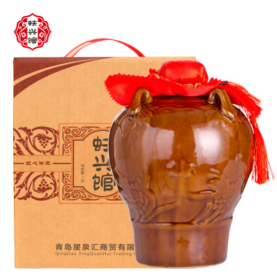 蚨兴馆老酒即墨特产黄酒原浆酒1.5L坛装礼盒