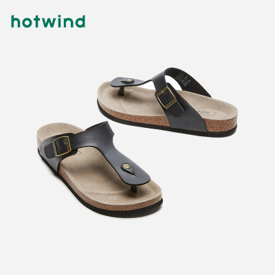 热风男鞋男士沙滩拖外穿百搭休闲软木拖鞋H60M0207