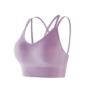 春季一体式固定杯防震聚拢运动内衣女大U美背瑜伽运动文胸薄
