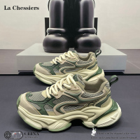 La Chessiers男鞋春秋季老爹鞋2026新款休闲鞋子男士运动休闲鞋厚底网面潮鞋