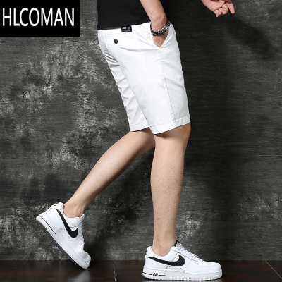 HLCOMAN雅痞红色休闲短裤男夏季薄款修身直筒男三分西裤高级感薄款中裤潮
