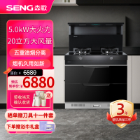 [新品小尺寸]森歌(SENG) 集成灶 M3S集成消毒柜一体烟机侧吸燃气灶消毒柜厨房套装二星级消毒柜 钢化玻璃 天然气