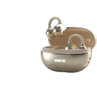 击音6.0蓝牙耳机耳夹式无线音乐跑步运动AI降噪长续航耳挂开放骨传导概念适用华为 Q3金色