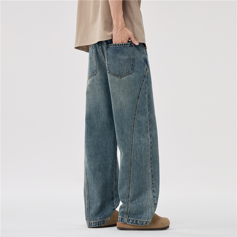 2026春夏男士薄款透气凉爽宽松帅气百搭直筒休闲牛仔男长裤潮