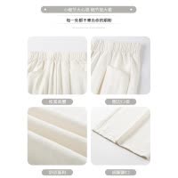 蓝色奶芙阔腿裤女2026新款夏季薄款高腰垂感宽松慵懒松弛感山本裤