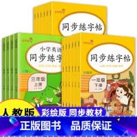 英语同步练字帖上册+下册 小学三年级 [正版]一二三四五六年级上册下册语文英语同步字帖练字帖暑假作业人教版小学生生字默写