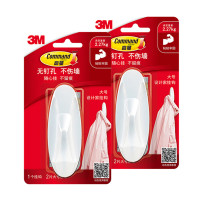 3M无痕挂钩免打孔大号2包6个厨房活动挂钩强力粘胶钉墙壁无痕贴不伤墙小粘钩