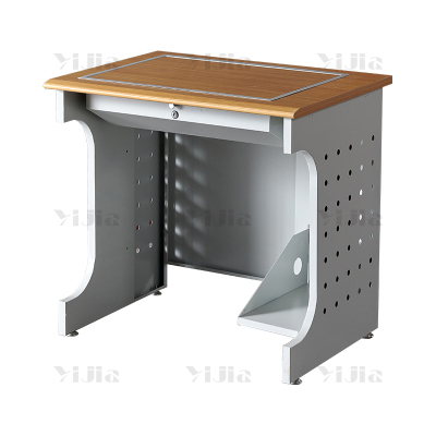 翌嘉 隐藏式翻转电脑桌培训桌教室机房多媒体办公桌D款单人位800*600*750mm