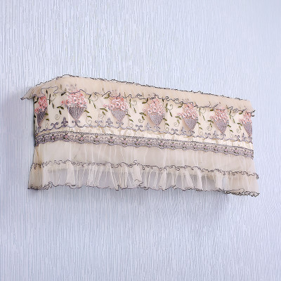 家柏饰(CORATED)室内卧室空调罩挂机空调套挂式1.5p匹防尘罩全包欧式 花束-灰 挂式1-1.5P松紧均码