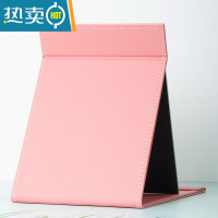 敬平镜子化妆镜折叠台式便携随身高清学生宿舍公主女大小号桌面梳妆镜便携式用镜 [小号]粉色17*12cm