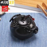 三维工匠陶瓷茶壶 家用功夫茶具单个泡茶壶 创意旅行茶水手抓壶冲茶器套装 乘风破浪[茶壶]黑禅