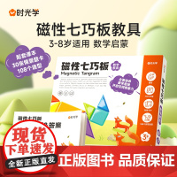 时光学磁性七巧板情景式拼搭配套小学课本强力磁吸设计七巧板智力拼图幼儿园小学生一二三年级专用七巧板拓展训练 七巧板教具 正