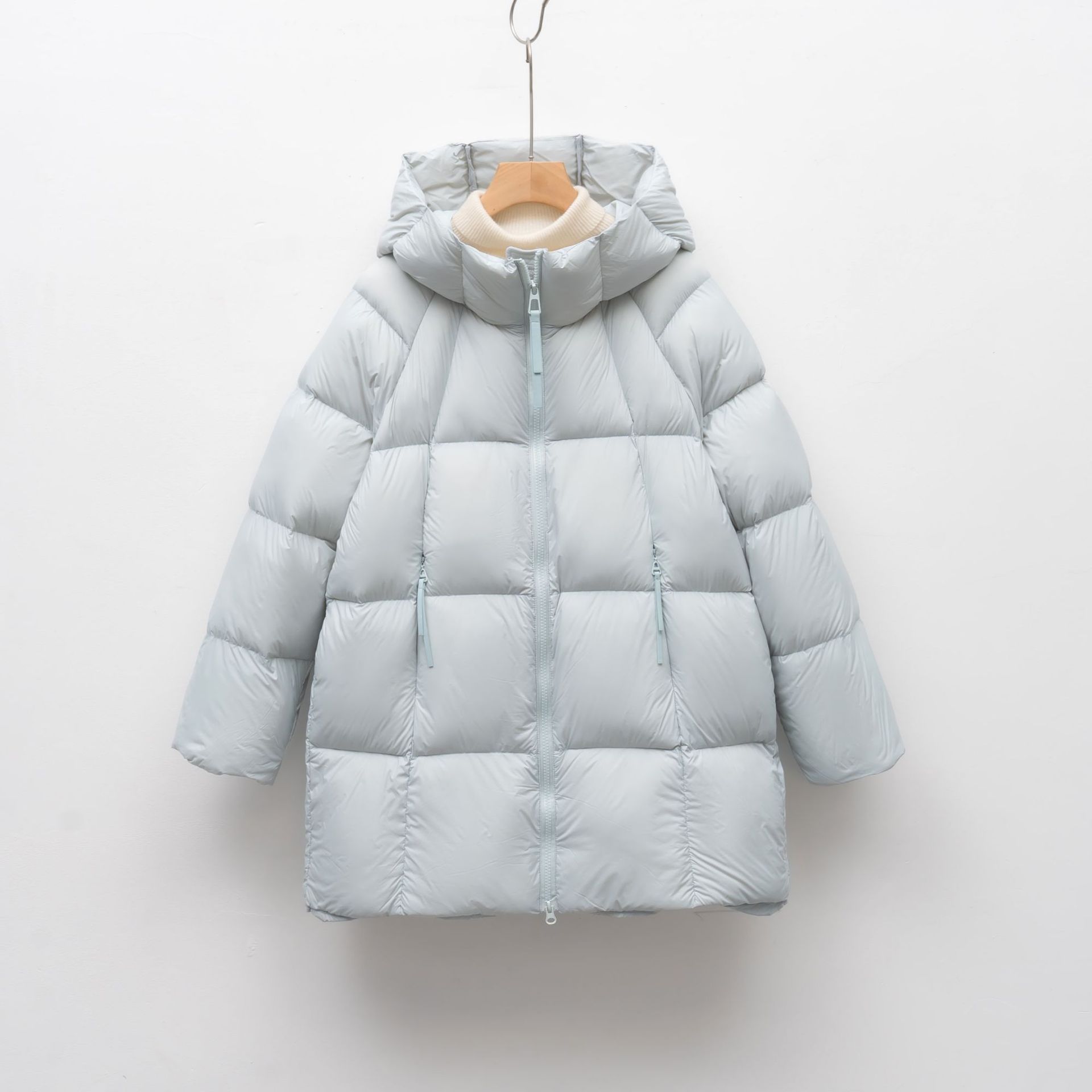 90鸭绒羽绒服女宽松加厚新款泡芙云朵简约纯色外套_3323