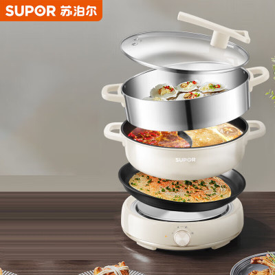 苏泊尔6升大容量鸳鸯火锅分体2000W大火力电火锅H30YKX56AY
