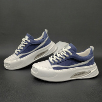 男生厚底牛仔布拼接板鞋男款潮鞋这波欧洲站男士饼干鞋运动休闲鞋