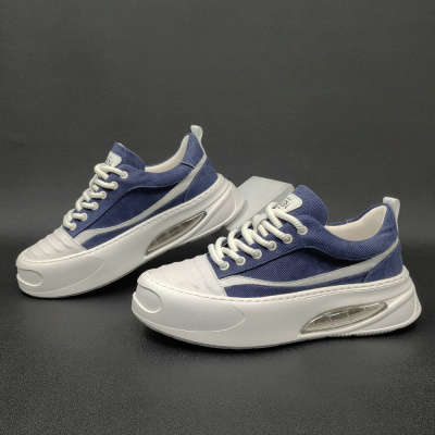 男生厚底牛仔布拼接板鞋男款潮鞋这波欧洲站男士饼干鞋运动休闲鞋