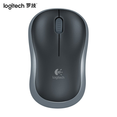 罗技（Logitech）M186无线鼠标办公笔记本台式电脑无限鼠标无线省电鼠标(黑色灰边)