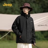jeep吉普冲外套男士户外三合一两件套防风登山服保暖上衣男款锋 S