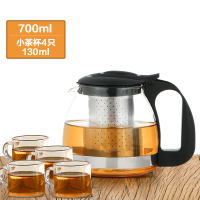 飘逸杯全拆洗茶水分离泡茶壶家用冲茶器过滤内胆玻璃沏茶具办公室 普通款泡茶壶700ml+4个130ml小茶杯