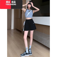 YIBUSHENG粉色运动短裤女季薄款外穿百搭高腰显瘦宽松休闲a字五分阔腿裤