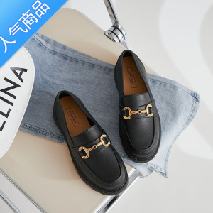 SUNTEK英伦风软底乐福鞋女小香风一脚蹬单鞋防滑防水雨鞋ins百搭休闲鞋