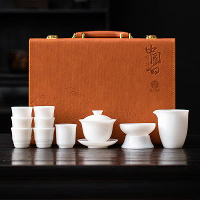 苏氏陶瓷(SUSHI CERAMICS)功夫茶具冰种玉白瓷薄胎羊脂玉厚润如玉高冰款套组