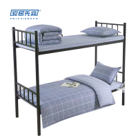 安居先森D1393素雅格子an2402305全棉三件套 (计价单位:套)蓝灰色