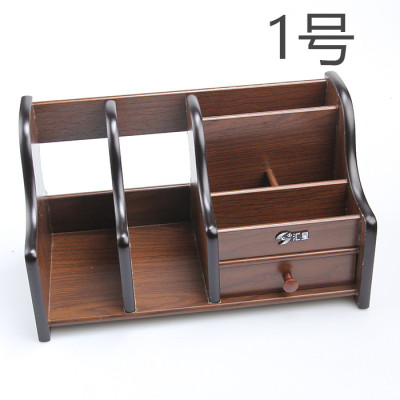 韩版文具可爱笔筒创意时尚多功能木质笔座桌面大笔筒办公用品创意复古木纹教师节送老师的实用小礼品三维工匠1号笔筒