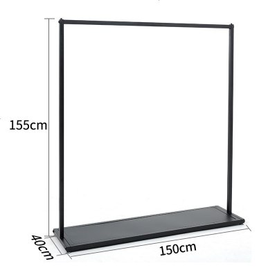 晋舰 衣架落地卧室挂衣架衣帽架欧式简易多功能挂衣服架子家用置物架 黑色[长150*高160]