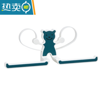 敬平衣架收纳器多功能免打孔卫生间家用阳台壁挂晾衣夹子整理收纳架 蓝色2个 1个