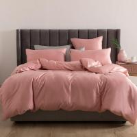 美帮汇四件套全棉全棉60支长绒棉床单被套三件套蜜语珊瑚粉