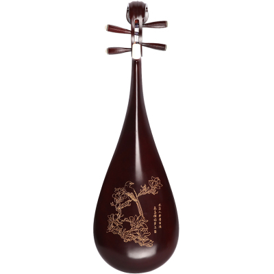 梵巢琵琶练习乐器PP-02成人初学演奏用琴亮光上漆黑色硬木材质成人花鸟琵琶