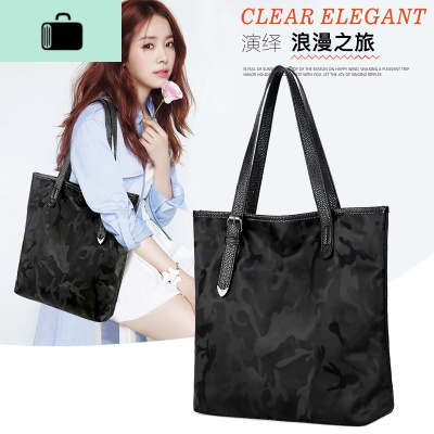 2019新款韩版时尚尼龙帆布包女单肩包大容量休闲手提牛津布托特包NEW LAKE女斜挎包