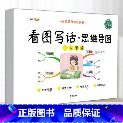 [看图写话]思维导图 小学二年级 [正版]看图写话思维导图素材积累一年级二年级人教版语文专项训练小学生上册下册说话入门每