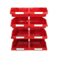 翌嘉YJ4121777 斜口组合式零件盒收纳分类货架型盒箱 红色 8只装 820*603*1070