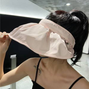 帽夏季女遮阳防紫外线空顶黑胶贝壳帽大檐遮阳脸户外骑车帽