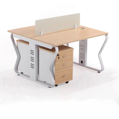 臻远 GWF-02 简约职员桌办公桌屏风工作卡位 对坐双人位含柜