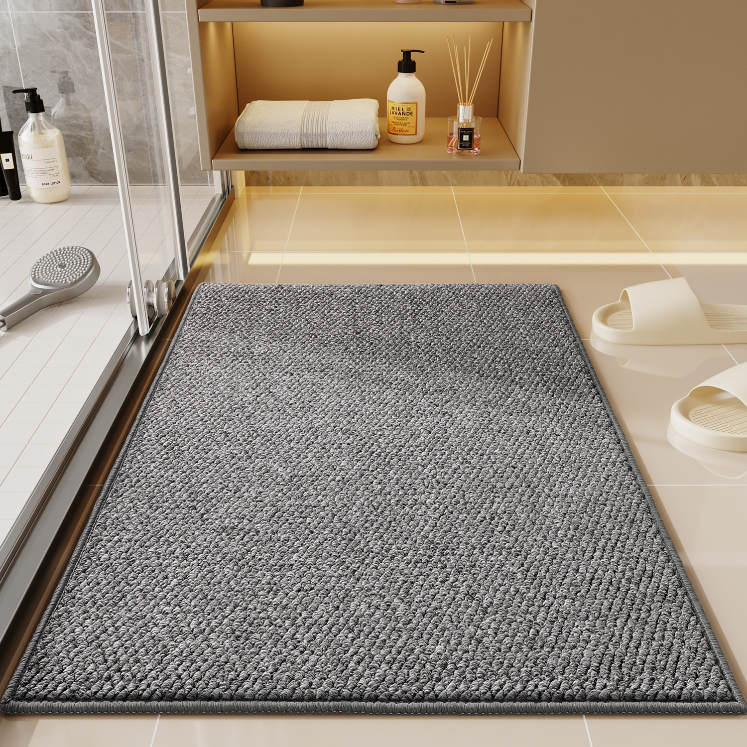 简约浴室地垫卫生间吸水速干脚垫家用室内洗手间厕所门口防滑地毯