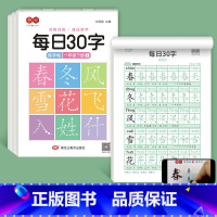 一年级下册3本 [正版]减压同步字帖每日30字一年级字帖上下册语文雷射同步练字帖二三年级人教版小学生每日一练钢笔临摹描红