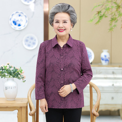 广赫200斤老年人加肥大码女装衬衫胖妈妈春秋套装奶奶春装上衣薄外套夹克