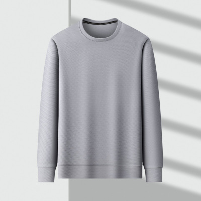 春秋季新款圆领卫衣长袖男式T恤休闲中年男装打底体恤衫上衣T恤男