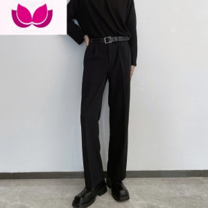 七斓韩版免烫垂感西裤男秋季百搭显高直筒宽松潮流休闲长裤高级感西裤