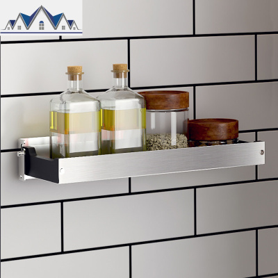 不锈钢厨房置物架调料架壁挂用品家用大全调味料收纳挂架子免打孔 三维工匠