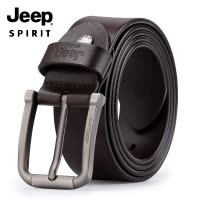 官方旗舰正品JEEP皮带真皮男休闲吉普针扣腰带头层纯牛皮青年单层