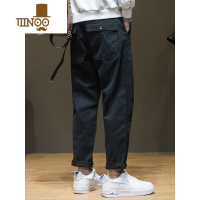 YANXU男士工装休闲裤夏季新款潮牌简约男生锥形裤子男宽松大码直筒长裤
